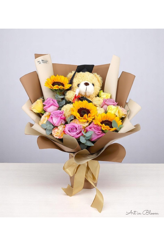 Graduation Beary Sunny Bouquet - AHB021